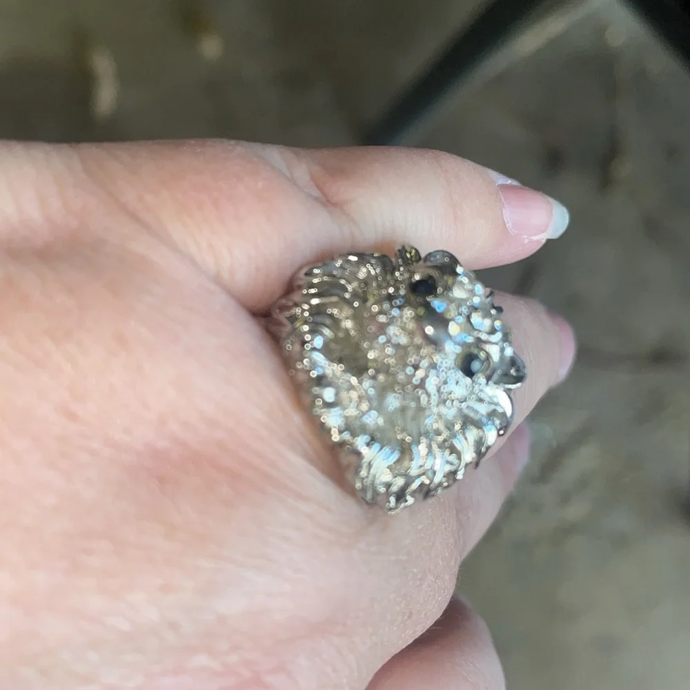 - Lion ring for Leo’s a zodiac sign in silver color
